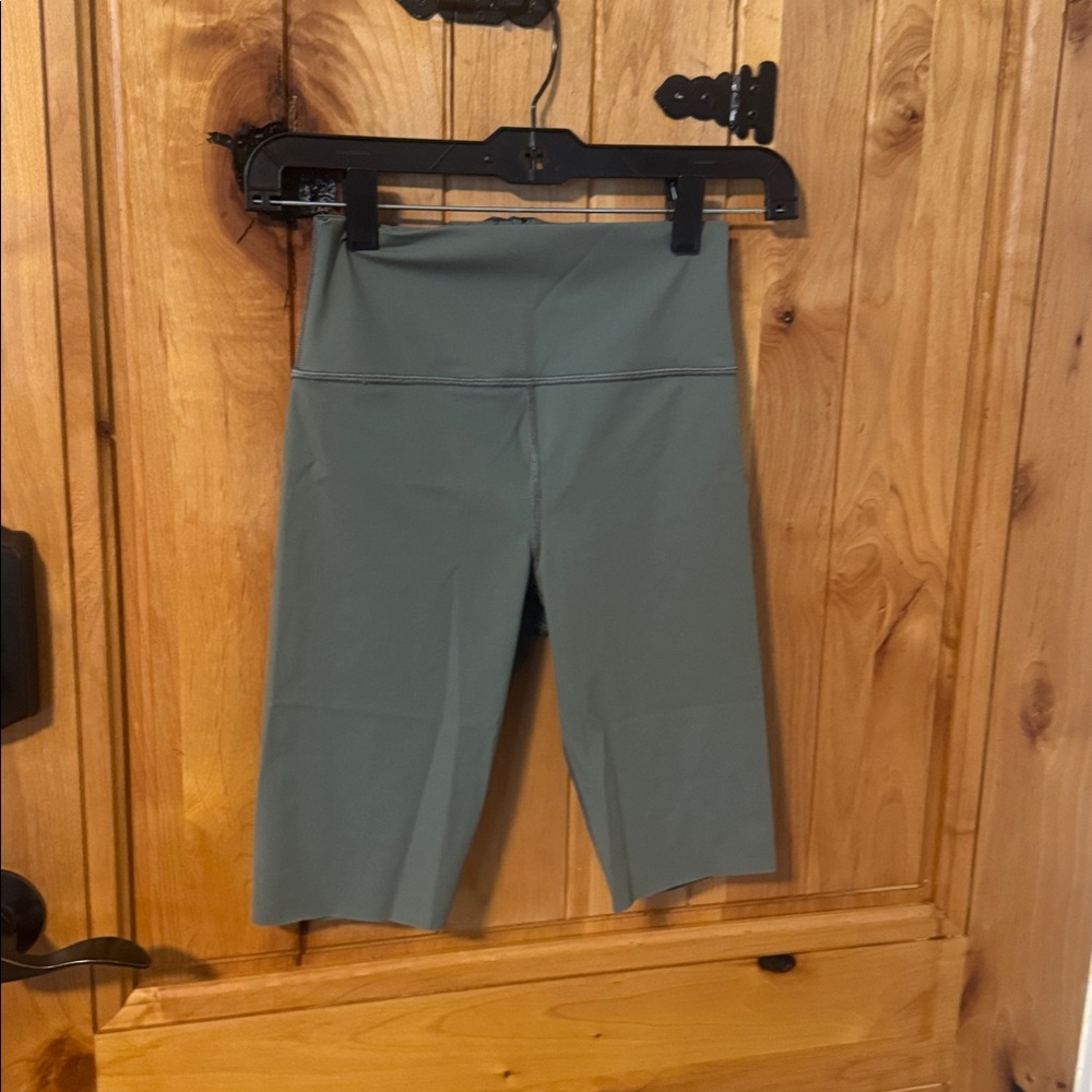 NWOT Lululemon green Biker Shorts